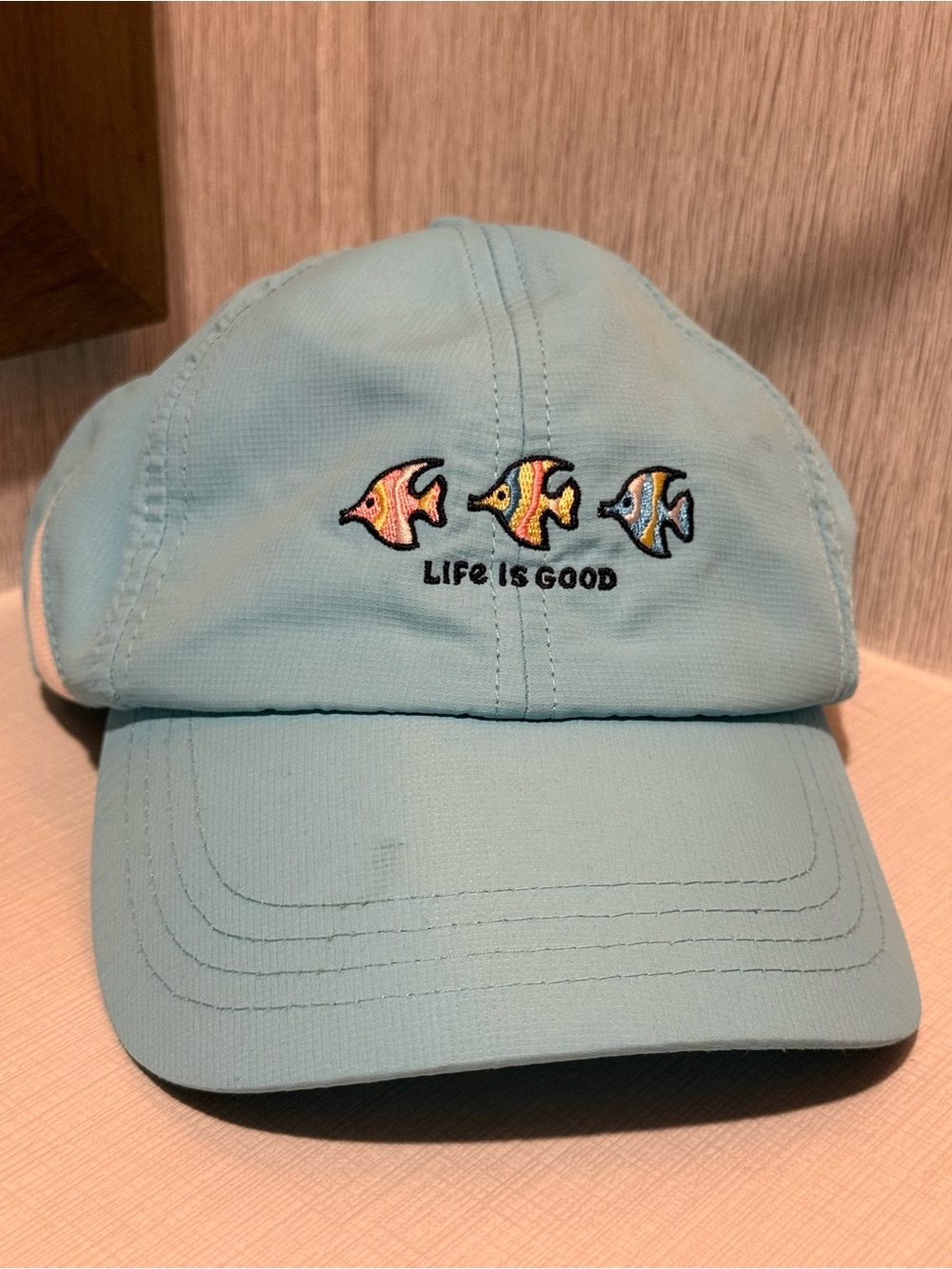 Life Is Good Sky Blue & Fish Baseball Cap